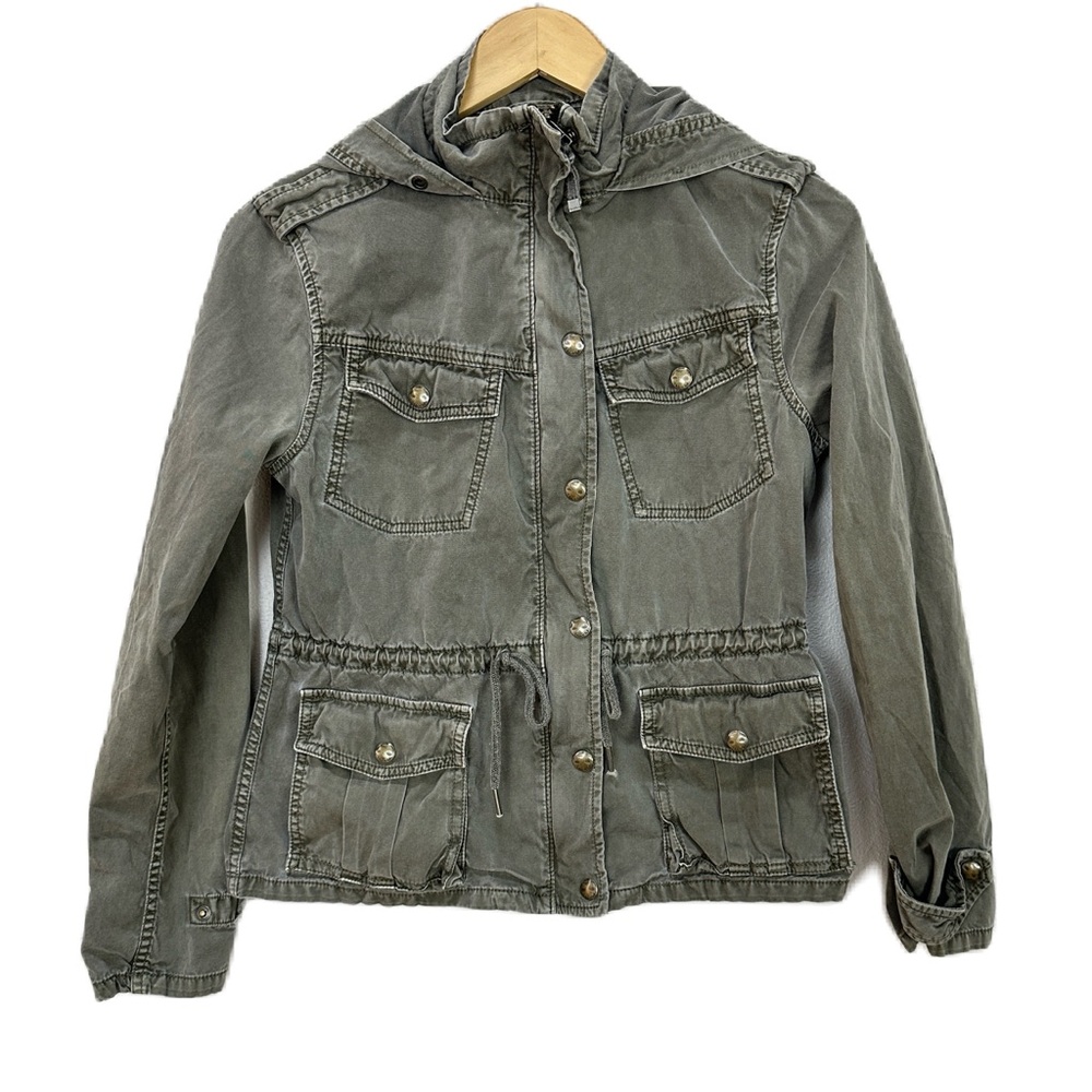 Aritzia Talula‎ Trooper Jacket Gray Utility Pocket Hooded Women’s Small